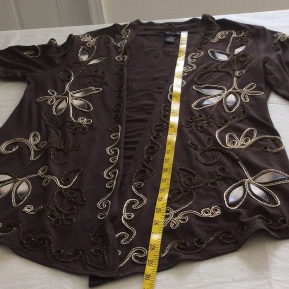 Chic Embroidered Brown Jacket.  #640 - Picture 5 of 7